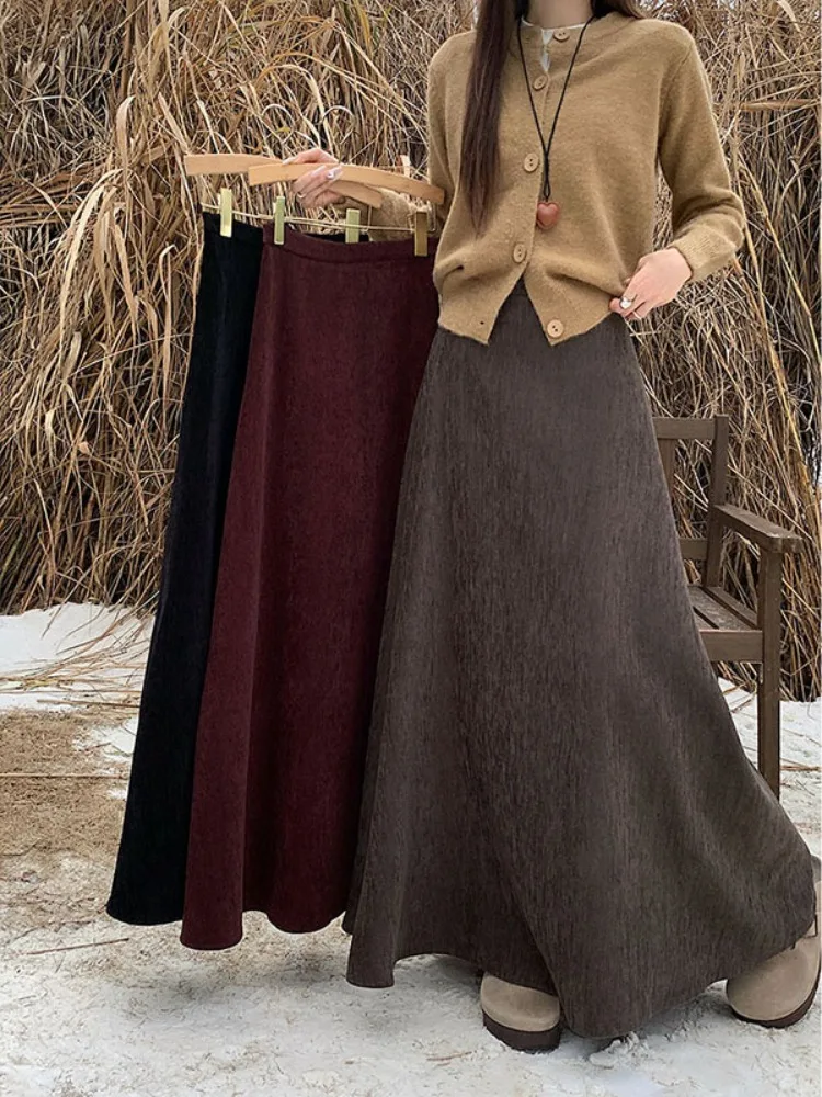 2024 Autumn Women clothes High Waist Slimming Umbrella Skirt Fishtail Skirt French sle Long dress Meat Covering All-Match A...