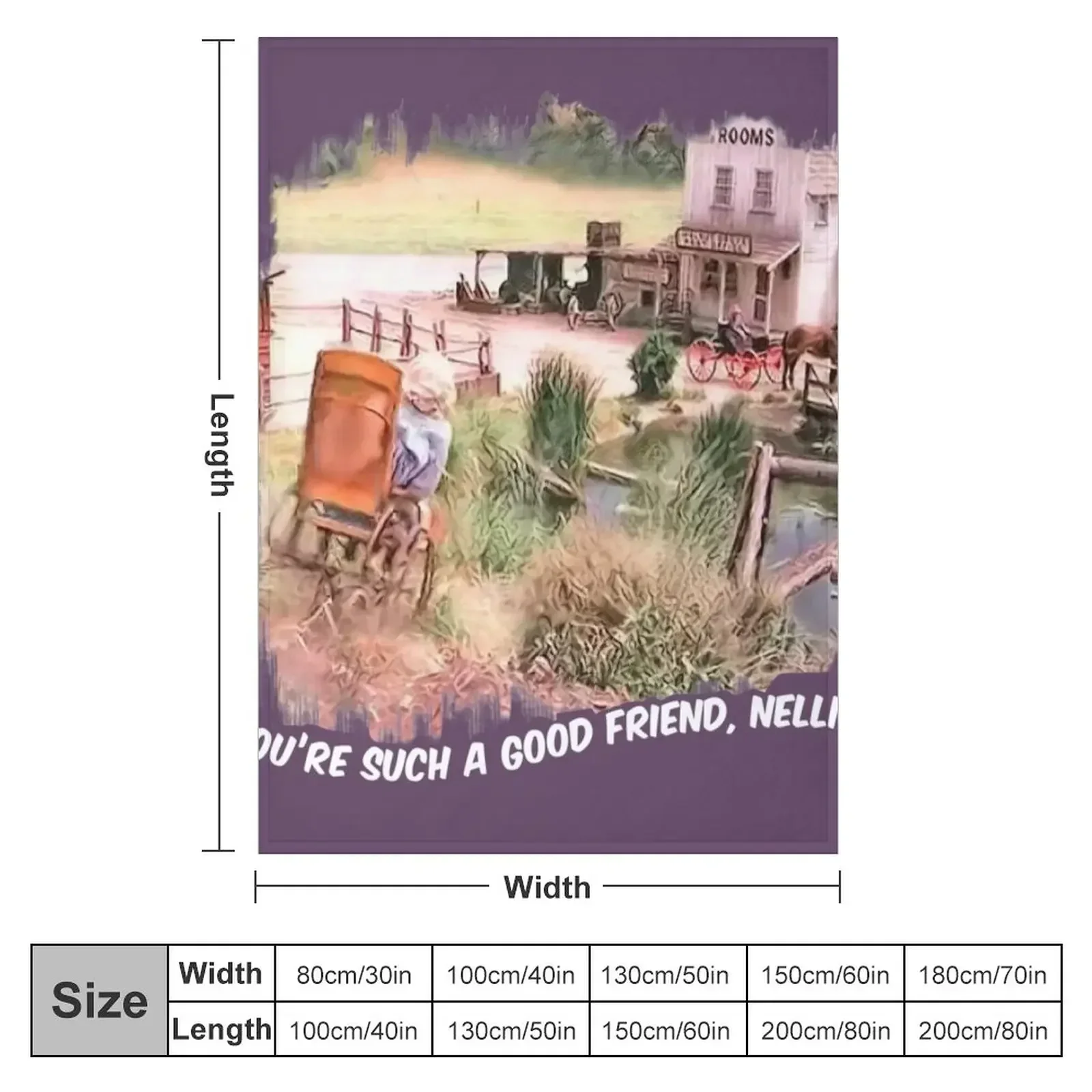 You're Such a Good Friend Nellie Little House Scene White Title Throw Blanket Thins Comforter Blankets