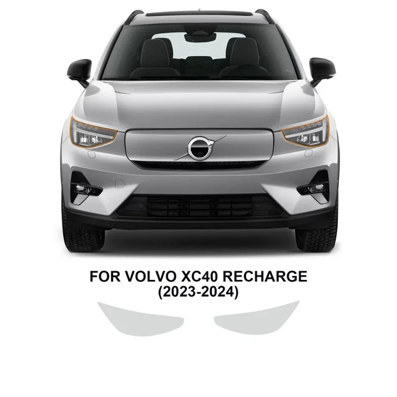 For Volvo XC40 Recharge 2023 2024 Car Headlight Protection Transparent Blackened Anti-Scratch Protective Film TPU Stickers