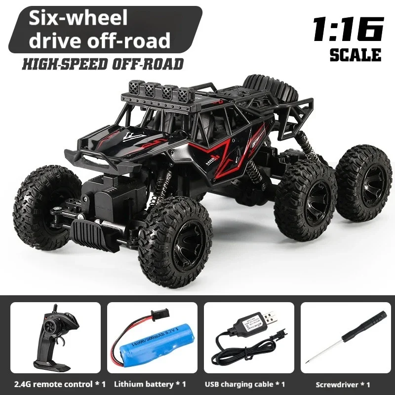 

4x4 rc car gift set:1:16 alloy off-road rc cars,2.4G remote control car,6-wheeled rc drift car,electric car kids toys,cool stuff