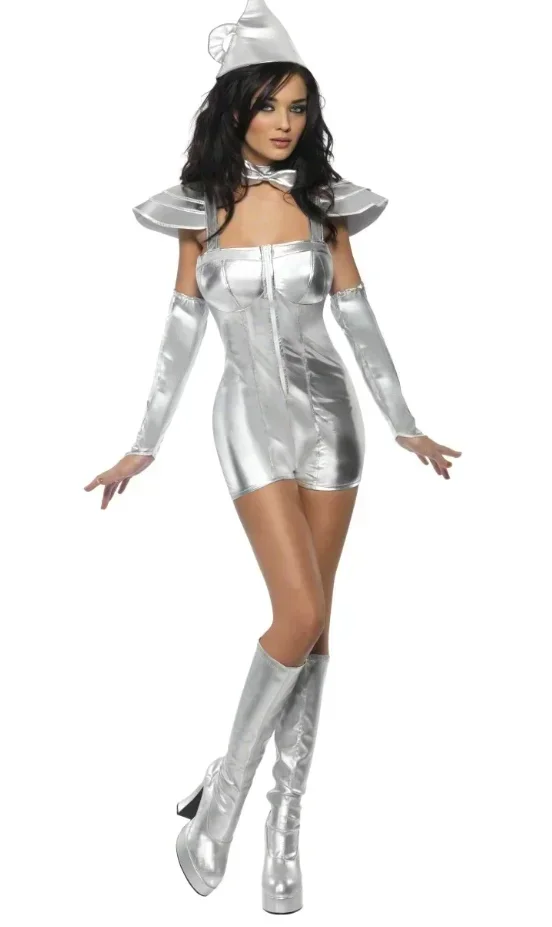 Halloween Adult Space Costume Cosplay Star Wars Silver Alien Robot Woman Sexy Nightclub Stage Costumes