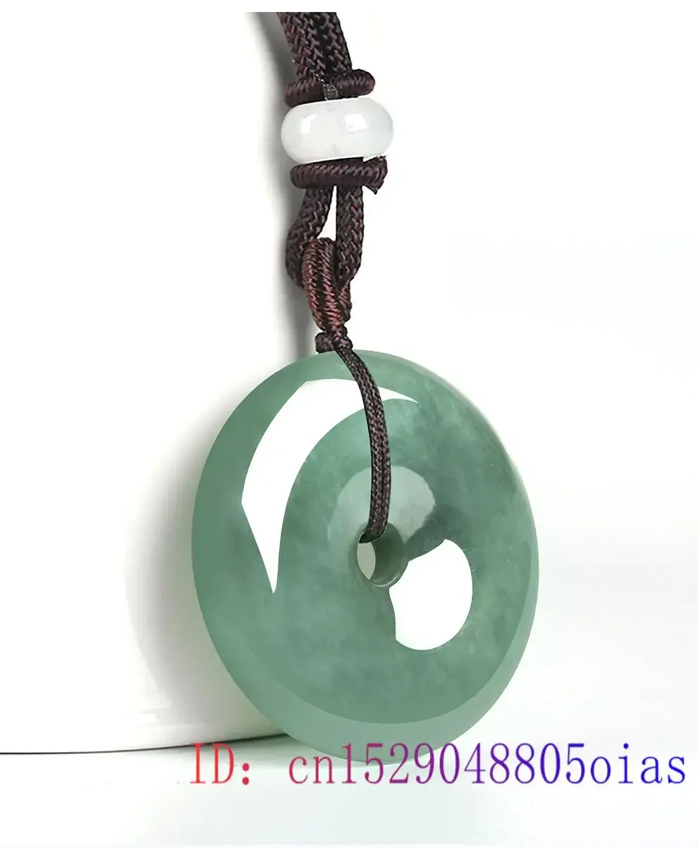 Burmese Jade Donut Pendant Carved Gemstone Green Luxury Man Natural Jewelry Necklace Real Gifts for Women Emerald Jadeite Men