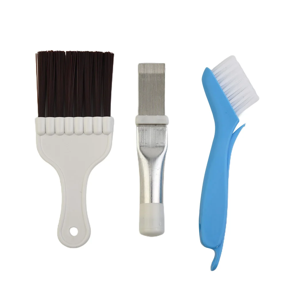 Condenser Fin Comb+Brush Set Radiator Fin Stainless Steel 3Pcs/Set Accessories Accessory Cleaning Brush Comb High Quality