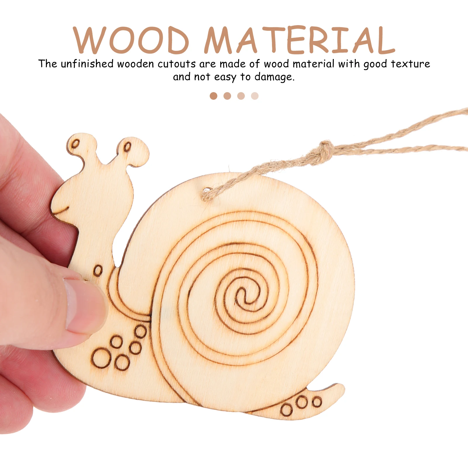 

50Sets DIY Snail Shape Blank Wood Slices Unfinished Wooden Cutouts Craft Painting Supplies Snail Shapes Wood Pieces