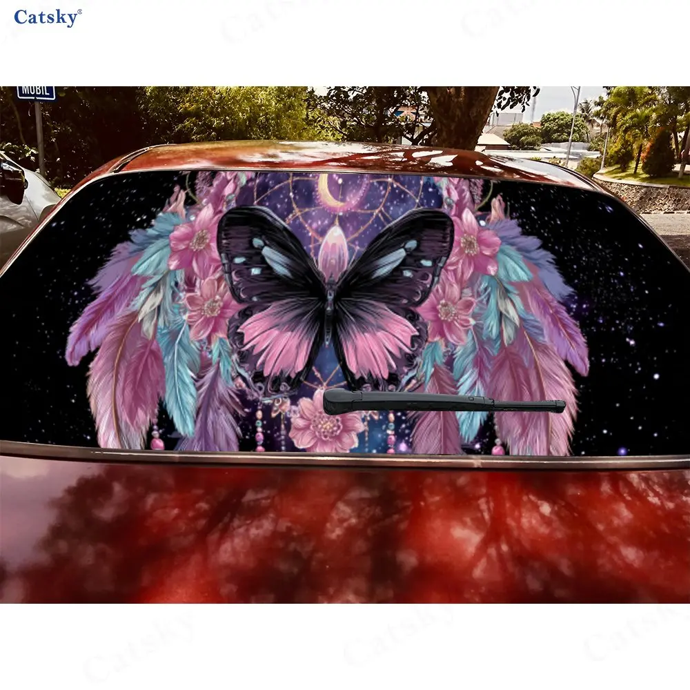 ملصق على شكل فراشة مع أجنحة نافذة السيارة الخلفية، ملصق لفينيل تلقائي مقاوم للماء ذاتي اللصق ومضاد للخدش، ديكور تلقائي، C #4
