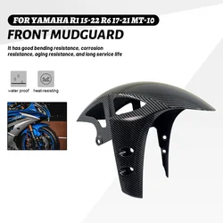 For Yamaha YZFR1 R1 2015-2022 YZFR6 R6 2017-2021 MT-10 2016-2018 Motorcycle ABS Carbon Fiber Pattern Front Fender Splash Guard