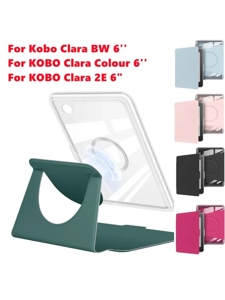 Przezroczyste akrylowe etui na Kobo Clara BW N365 Clara Colour 2024 N367 2E 6'' N506 Ebook z magnetycznym zamknięciem i obrotową obudową. — zdjęcie produktu 7