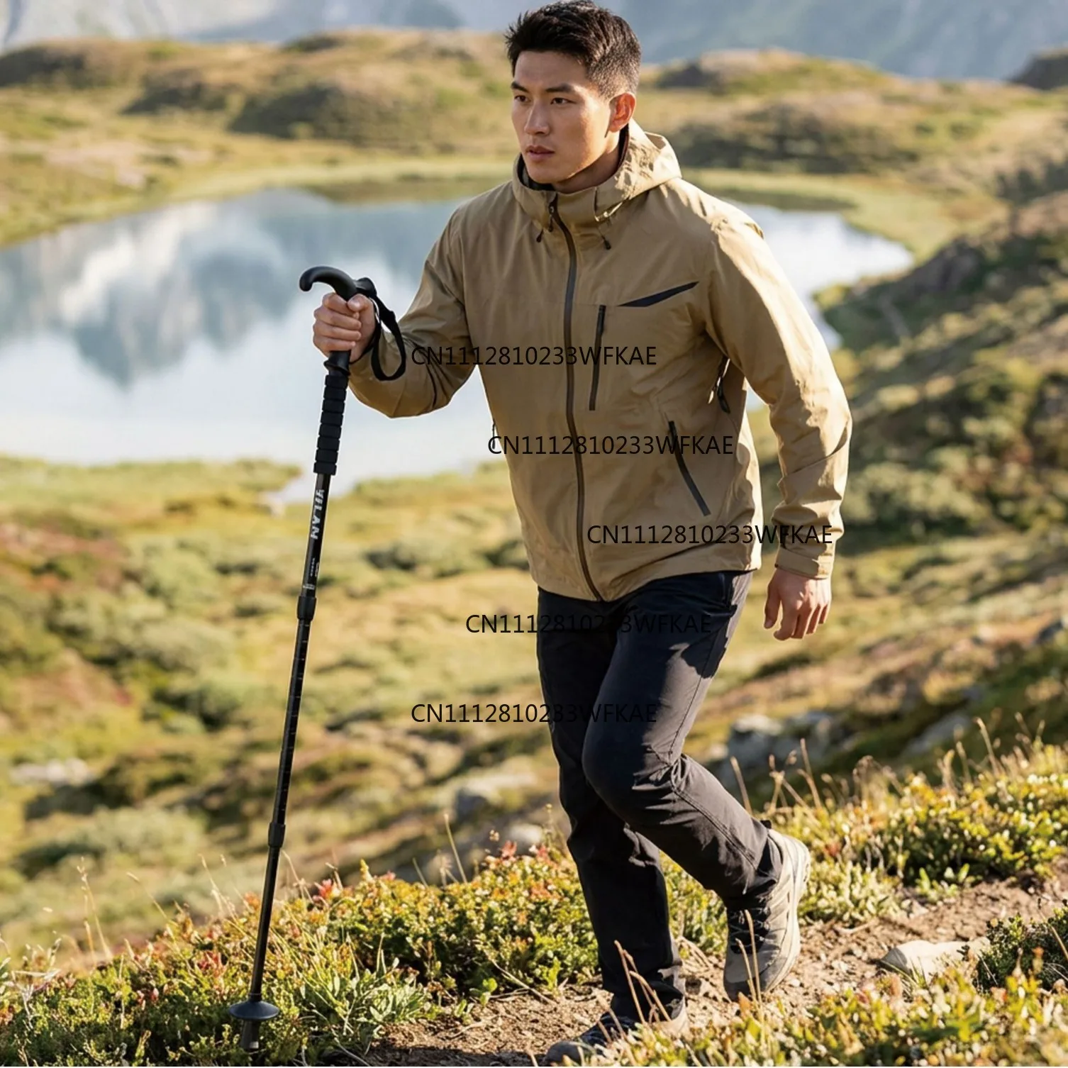 Mountain climbing pole Ultra-light portable folding mountaineering pole Aluminum alloy 3-section telescopic folding