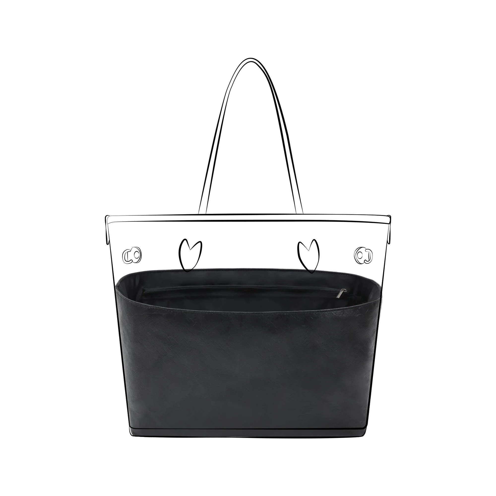 DGAZ Lightweight Purse Organizer Insert for LV Neverfull inside out Bags,silk and DupontPaper handbag inner for Luxury Bag