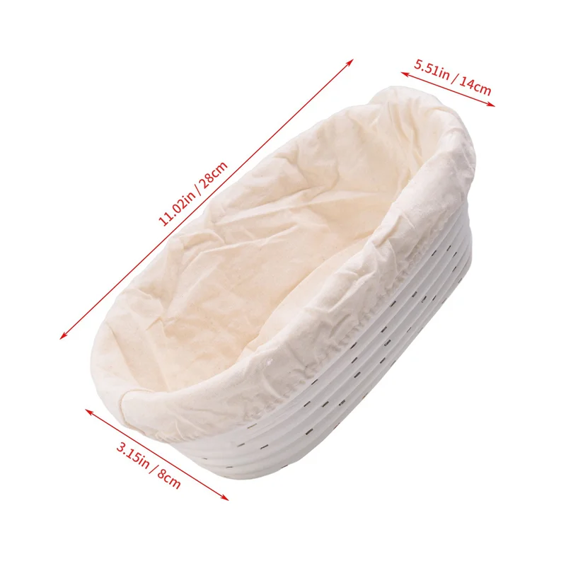 2X Banneton Proofing Basket Set - Artisan Sourdough Bread Bakery Basket,Dough Scraper/Cutter & Brotform Cloth Liner-AT36