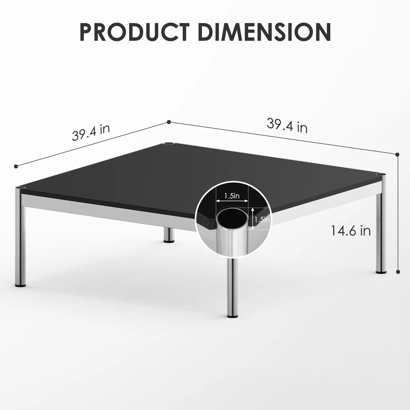 USM Haller-طاولة قهوة كبيرة حديثة ، MDF مطلي بالمسحوق ، غرفة المعيشة ، 39 "كبيرة