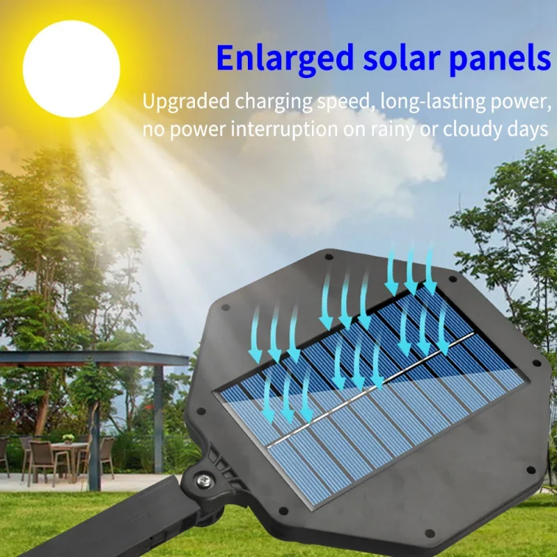 168ledソーラーライト-屋外-6500k-8つの発光面-モーションセンサー付き防水ソーラー式投光器-庭用ウォールライト