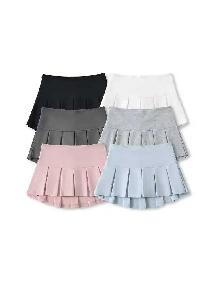 Jupe trapèze américaine Sexy, taille basse, pour filles, Sport, Anti-lumière, pur désir, longueur f, jupe JK, jupe plissée de rue