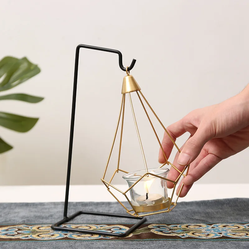 Modern Black Iron Candleholder - Rustic Chic Table Decor for Romantic Lighting Dinner Parties