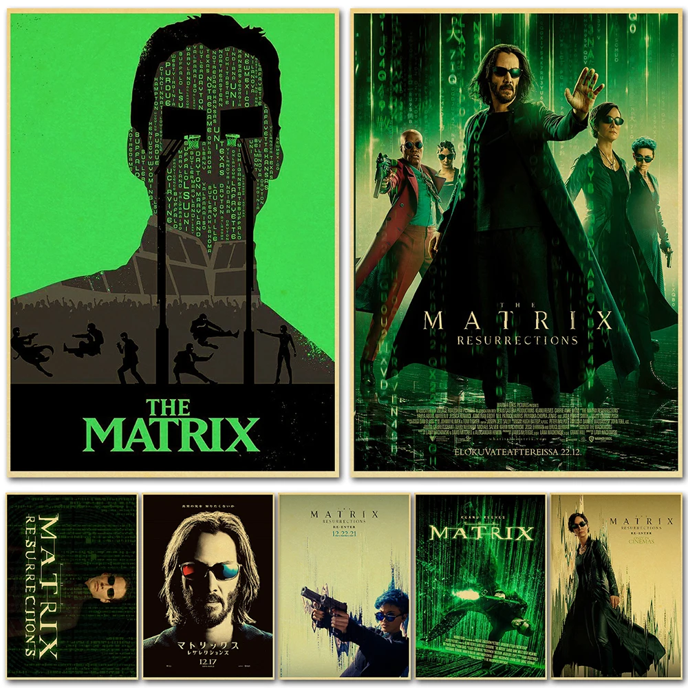 The Matrix Resurrections Classic Movie Poster Print Posters Home Living Bed Room Decor Bar Cafe Pictures Frameless Wall Painting