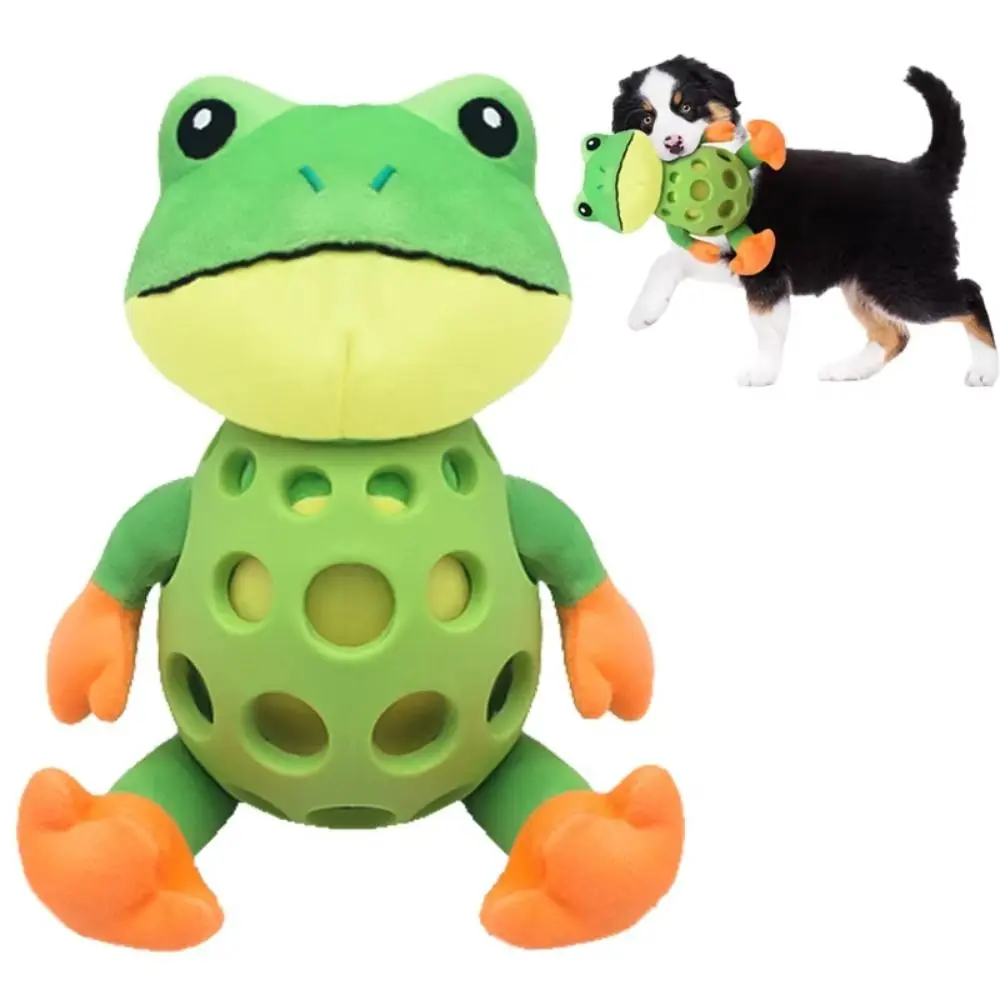 

Bite Resistant Frog Dog Cartoon Frog Shape TPR Armor Plating Pet Squeaky Chew Anti-Demolition Squeaky Sound Interactive Sound