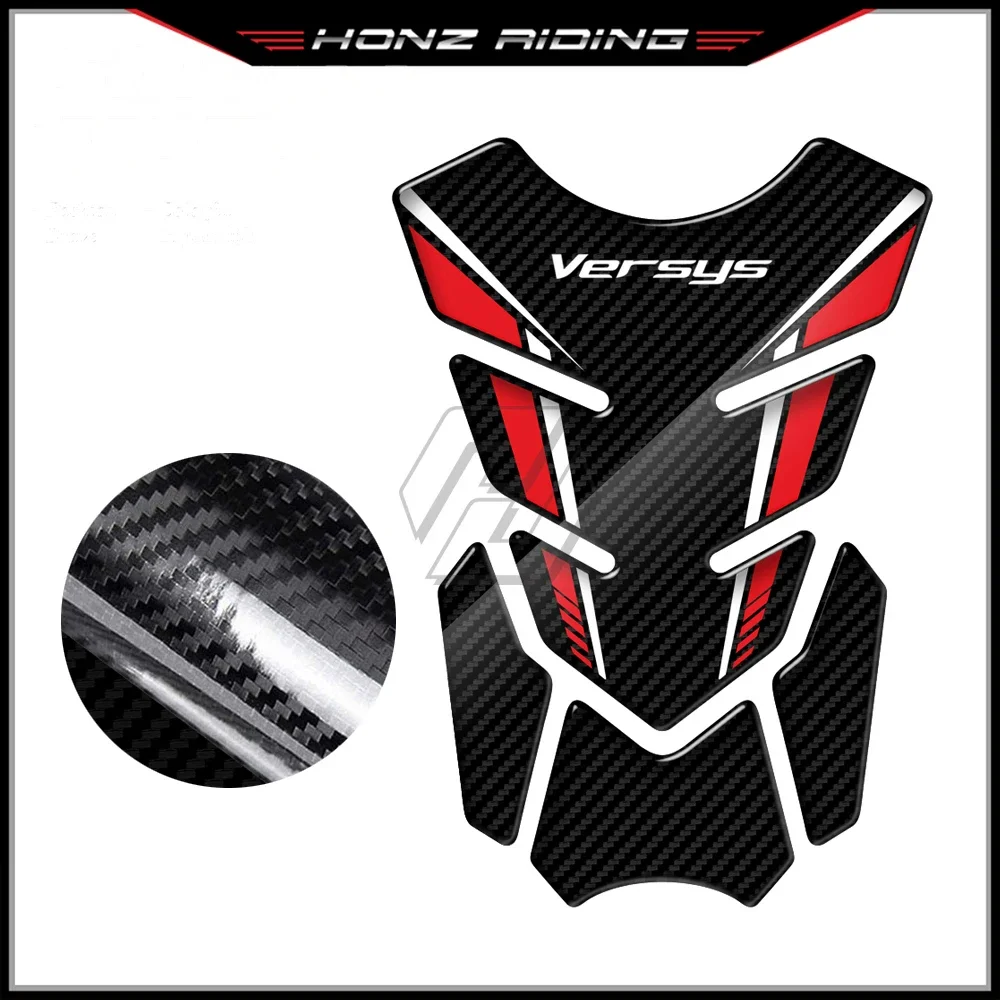 For Kawasaki Versys 650 1000 X300 Versys-X 3D Carbon-look Motorcycle Tank Pad Protector Sticker