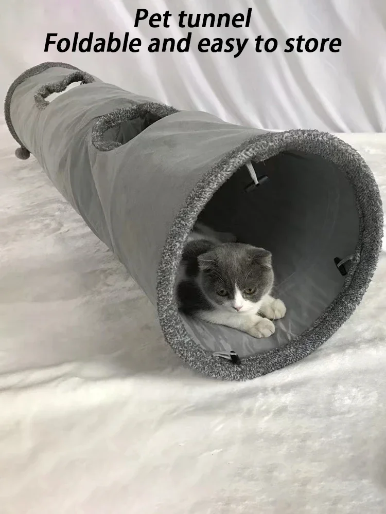 

Outdoor Cat Toys Tunnel Tube Plush Foldable Cat Tunnel Tubes Long Circle Cats Tunnels Large Indoor Folding Pet Toy Pets Supplies