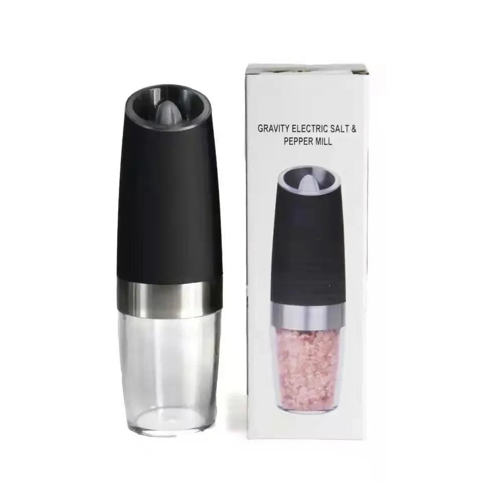 Black Grinding Sea Salt Spice Grinder Electric Gravity Sensitive Pepper Grinder