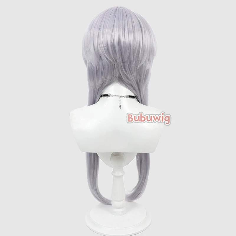 Bubuultraviolet Hakusan Yoshimitsu Cosplay Perruques, Cheveux Synthétiques, Touken Ranb Hakusan Yoshimitsu, Argent Gris, Perruque Cos, Degré de Chaleur, 70cm