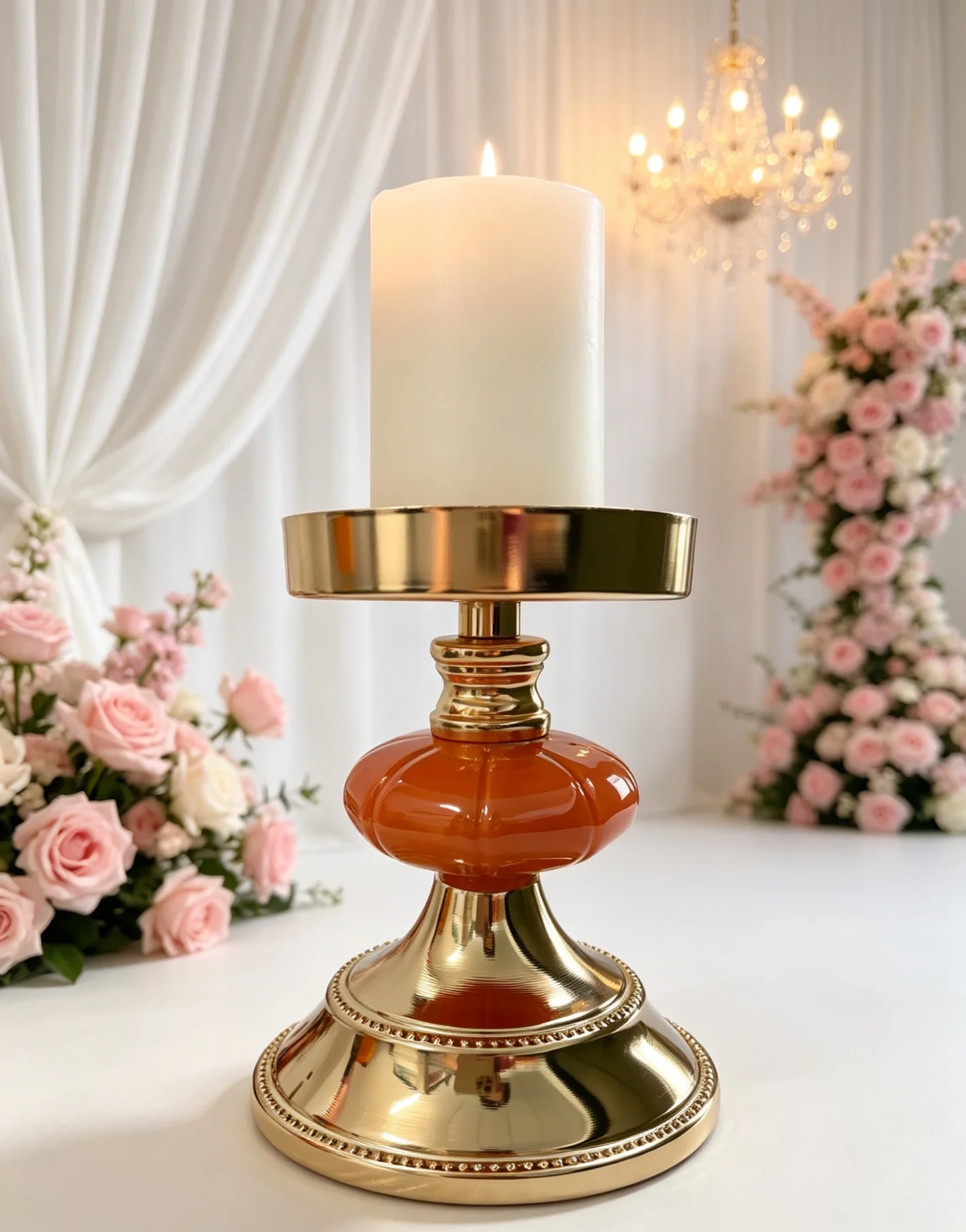 Metal Candle Holder Retro Candlestick Stand Nordic Home Decor Dining Table Entrance Hall Wedding Party Desktop Ornament