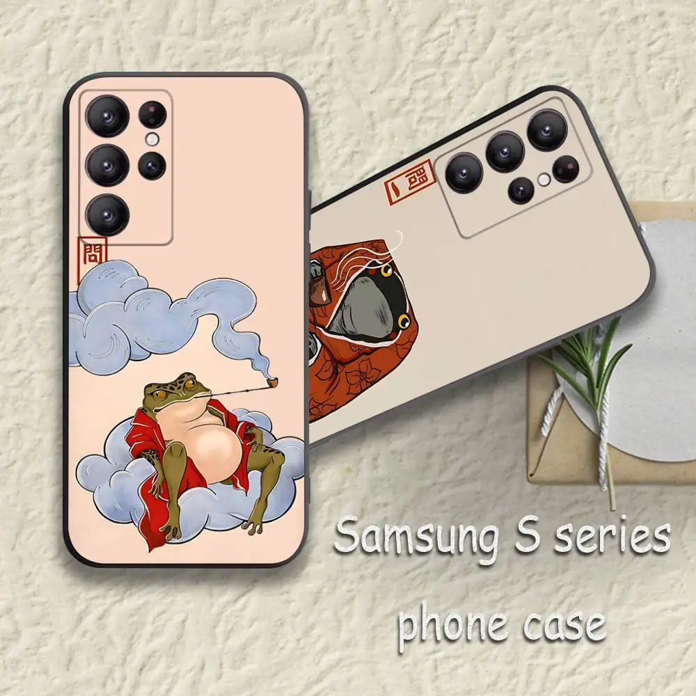 Japanese Frog Funny Frogs Case For Samsung Galaxy Case S25 S23 S22 S21 S30 S20 S10 Ultra Plus FE TPU Soft Cover