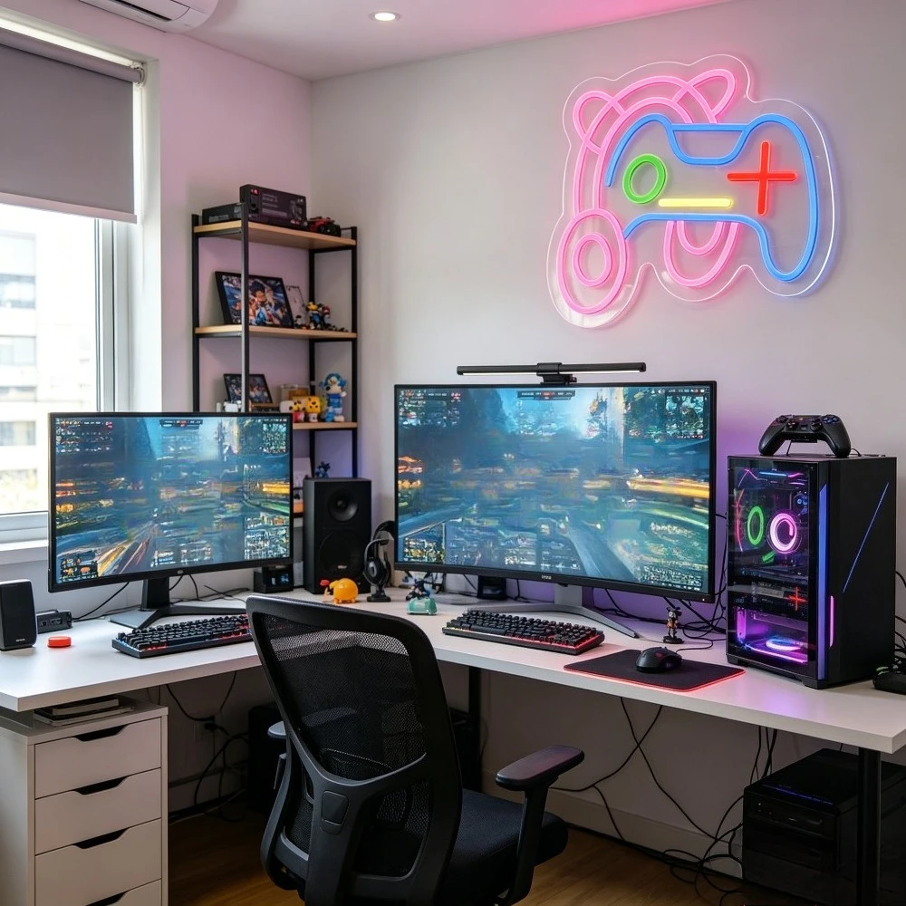 Gaming Neon Sign LED Wall Art - огляд і ціна Desk Setup Studio