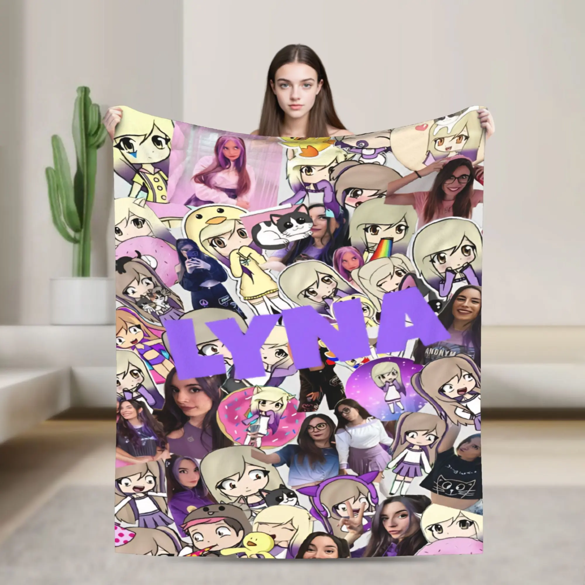 Dense Real Mix Collage Lyna Vallejos  Blankets Flannel  Relax Soft Throw Blanket for Home Plush Thin Quilt