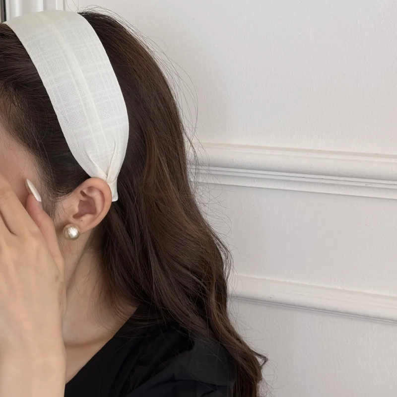

Wide French Style Headband Textured Fabric Hair Accessories Fashion Hairhoop for Women Daily Wear Headpiece Wide Hairband