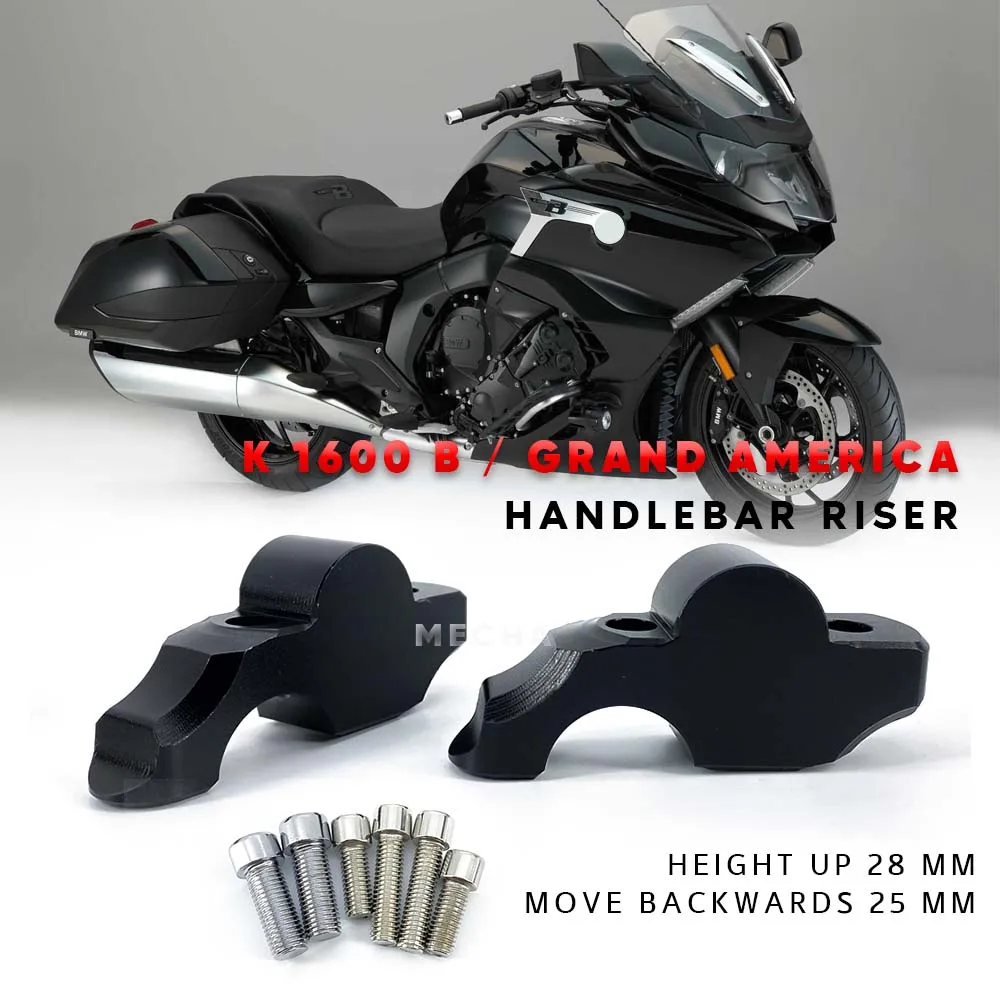 

Motorcycle Accessories Handlebar Riser Drag Handle Bar Clamp Extend Adapter For BMW K 1600 B K 1600 Grand America K1600B K1600GA
