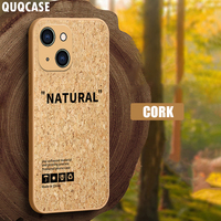 Luxury Japan Korean Cork Wood Case For iPhone 13 14 15 16 Pro Max 11 12 i16 Plus XS XR X Winter Soft Shockproof Back Cover Funda