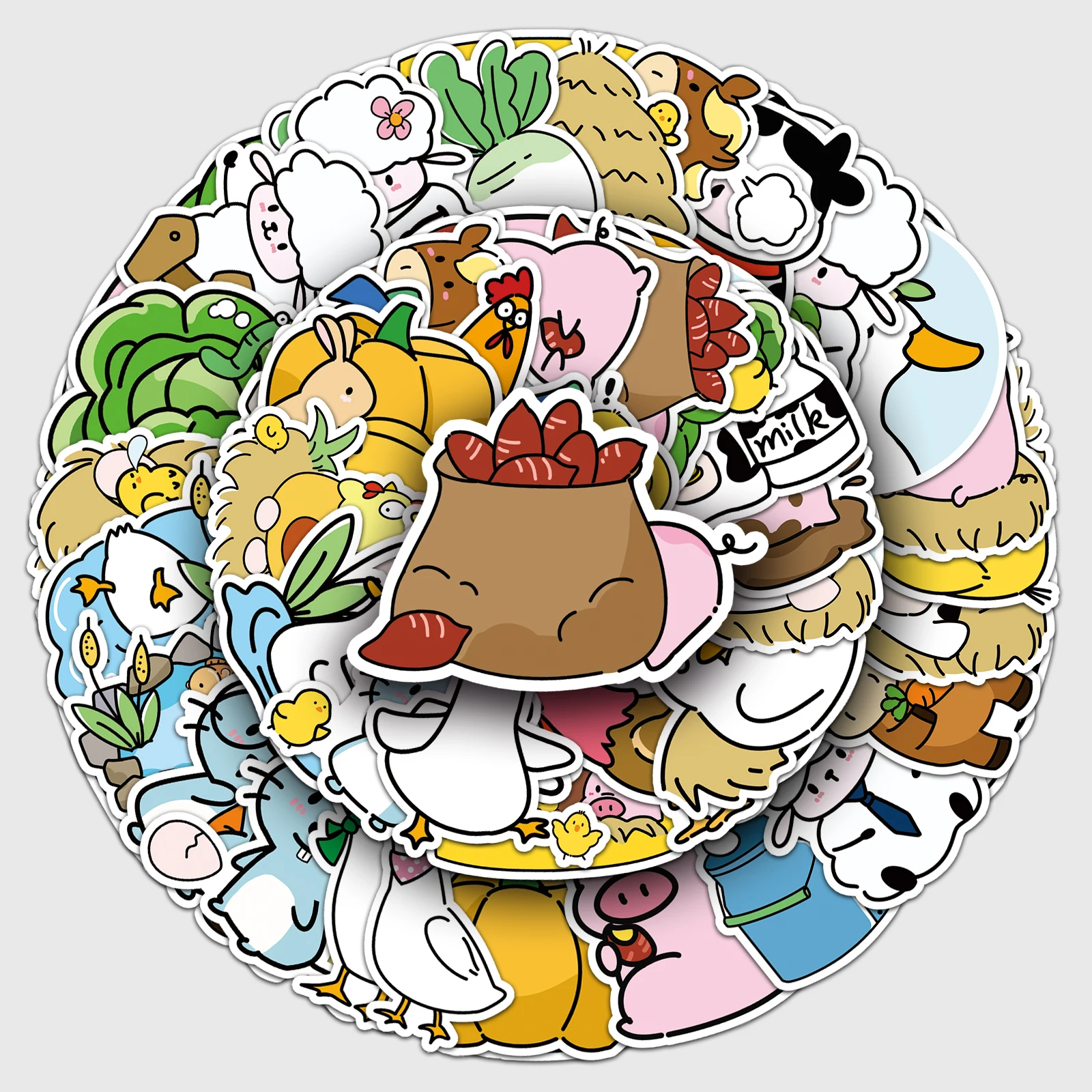 

50pc Happy Farm Series Cartoon Cute Graffiti Stickers Suitcase Laptop Skateboard Personalized Stickers