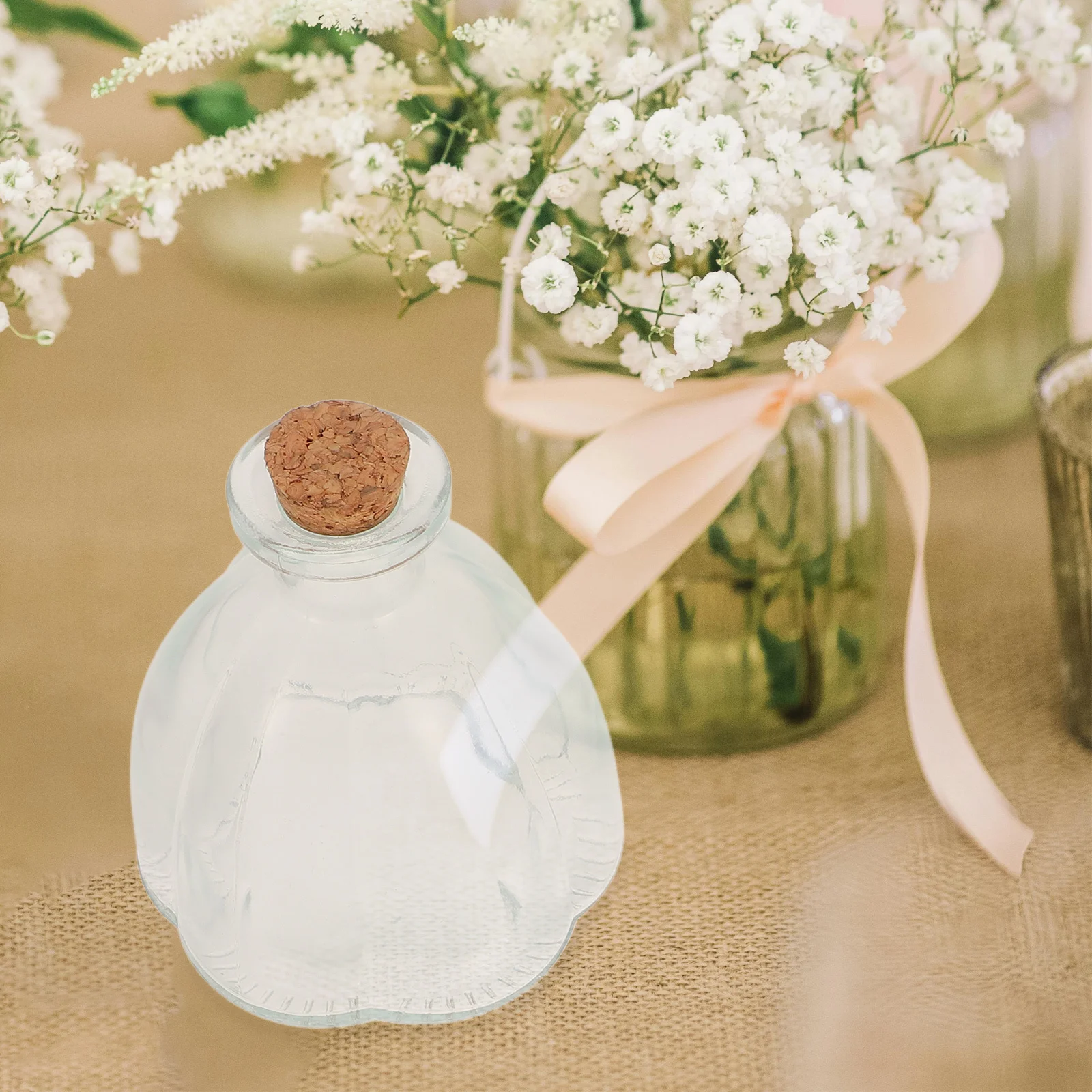 3 قطعة مجموعة زجاجات حفل رمل الزفاف حاويات زجاجية أنيقة مع الفلين تذكار الجرار الزخرفية هدايا دش الزفاف #1