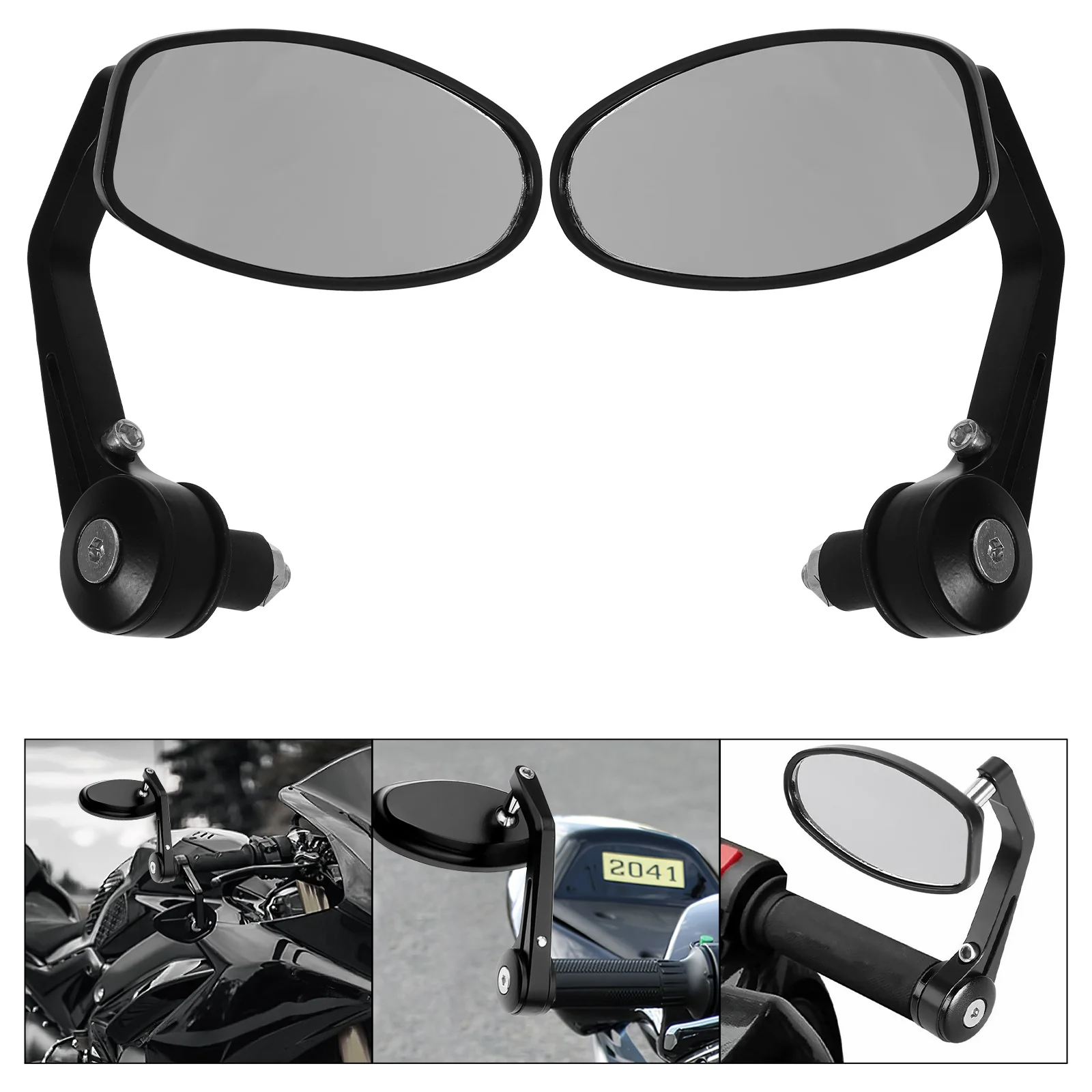 

1Pair Electric Bike Rearview Mirror Premium Aluminum Motorcycle Side View Mirror for Motorbike Handlebar Sturdy Safety Accessory