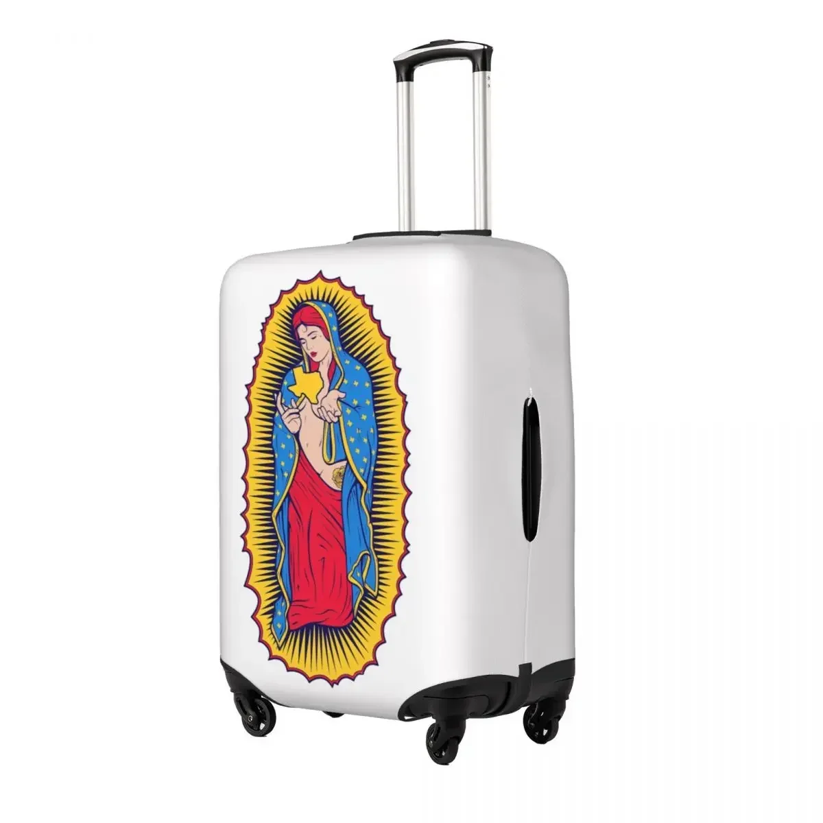 Lady Of Guadalupe Texas Pinup Girl Virgin Mary TexanPrint Luggage Protective Dust Covers Elastic Waterproof Suitcase Cover