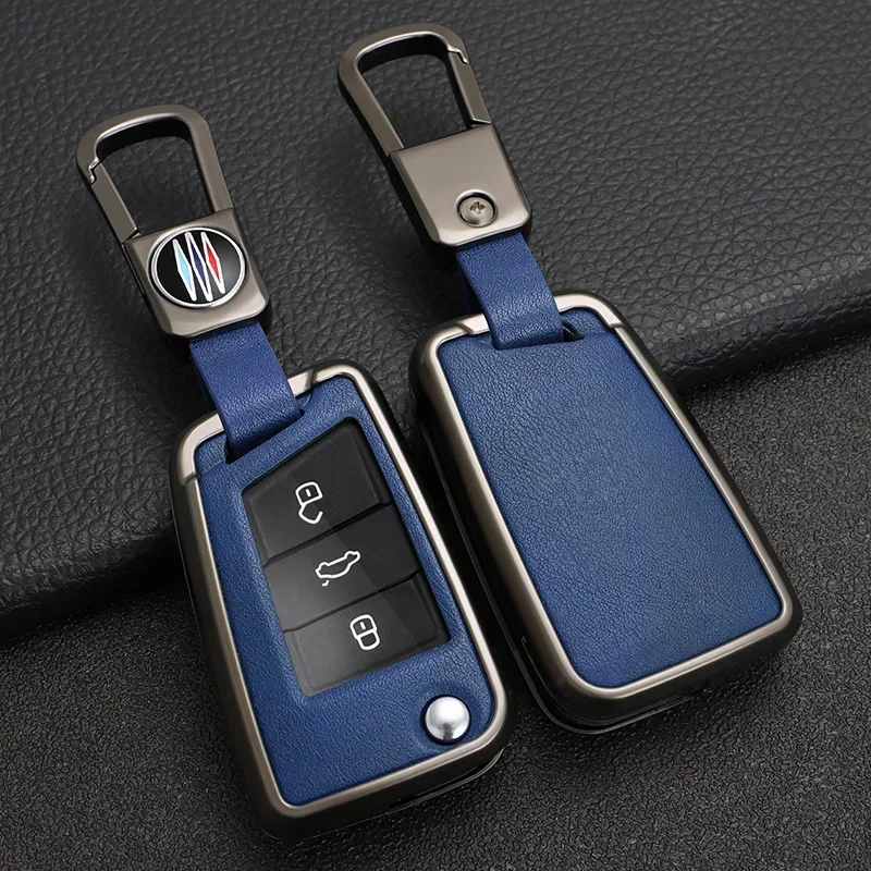 Car Key Case Cover For Volkswagen VW Polo Golf 7 MK7 Tiguan Touran Passat Lavida Plus Lamando For Skoda Octavia Karoq Key Bag