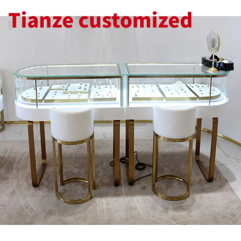 

(customized)Glass Jewellery Display Showcase Kiosk Cabinet lockable jewelry showcase mall