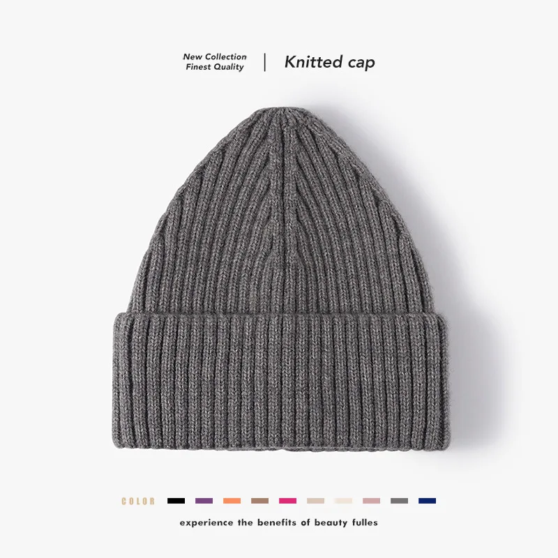 

Knit Hat Autumn Winter Cap Outdoor Fashion ladies' Pointed Cold Hats Black Brimless Beanie Warm Thick Knit Hat Caps 4m678