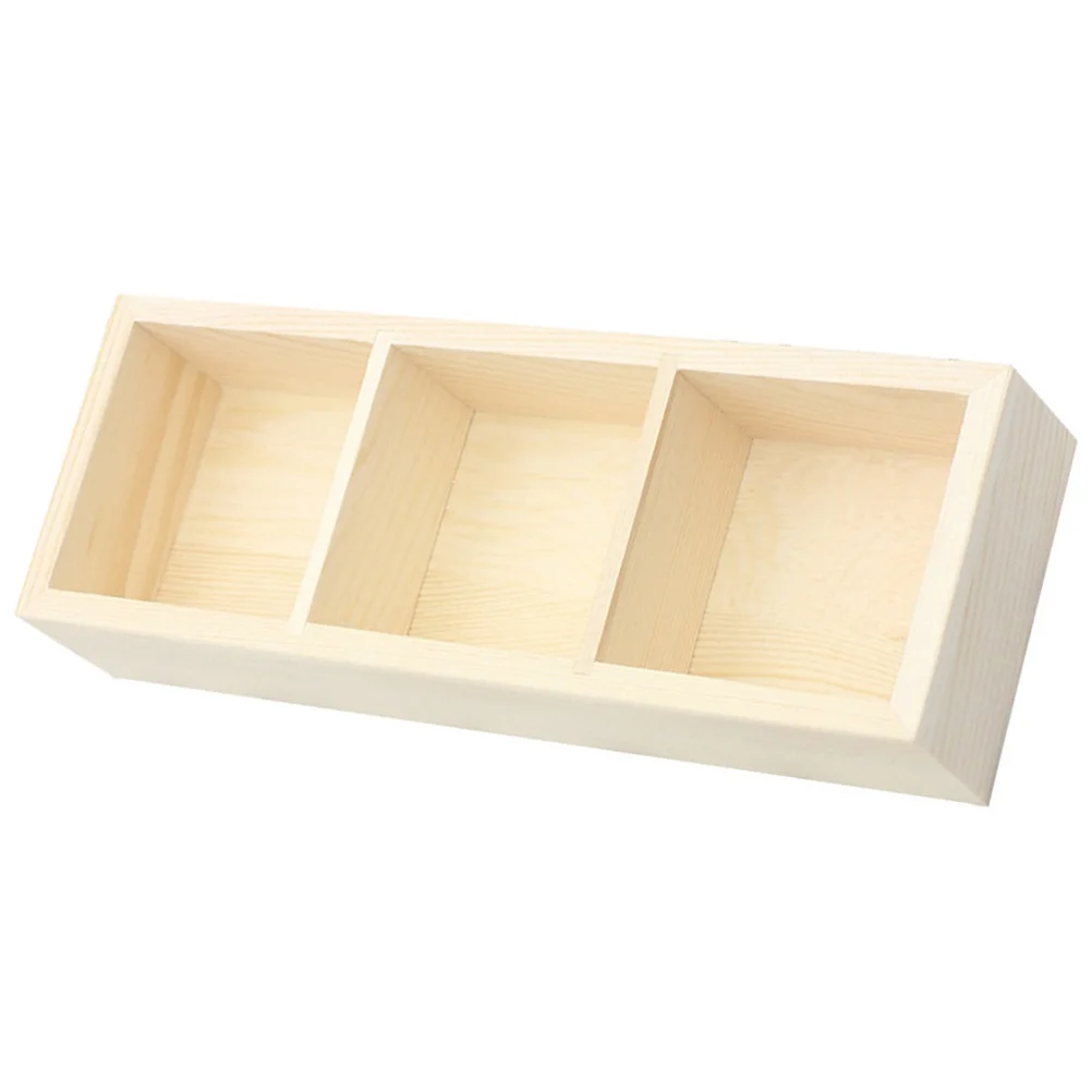 

Wooden Storage Box 3 Compartments iginal Color Tea Bag Holder Coffee Sugar Condiment ganizer Kitchen Office Pantry