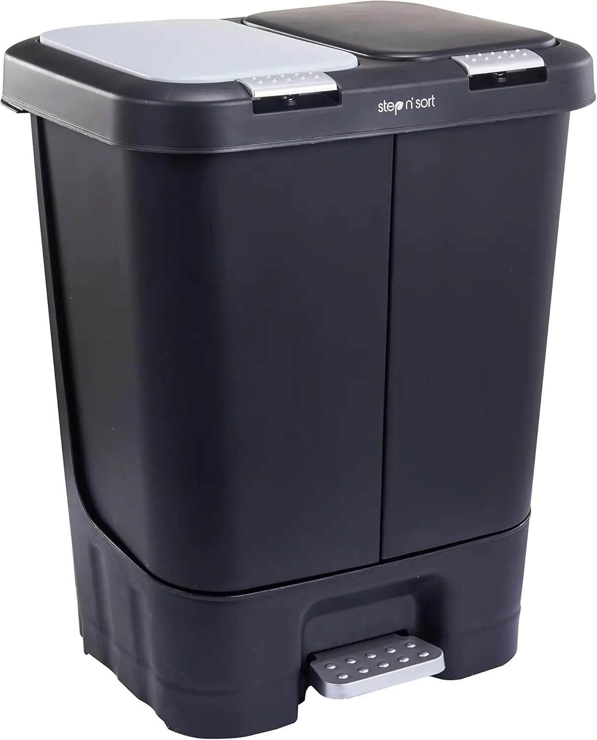 

Dual Trash and Recycling Bin 2x5.5 Gallon with Soft Close Lid, Hands-Free Step Pedal, Slim Design for Kitchen, Black