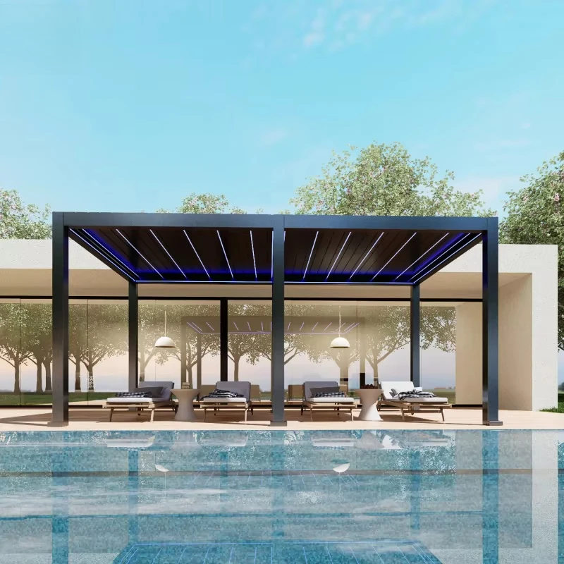 Aluminum Awning Canopy Pergola Outdoor Waterproof Gazebo Roof Ideas 3x3 3x4 4x3 4x4 4x5 4x6 6x3 6x4 6x5 6x6m Aluminum Carport