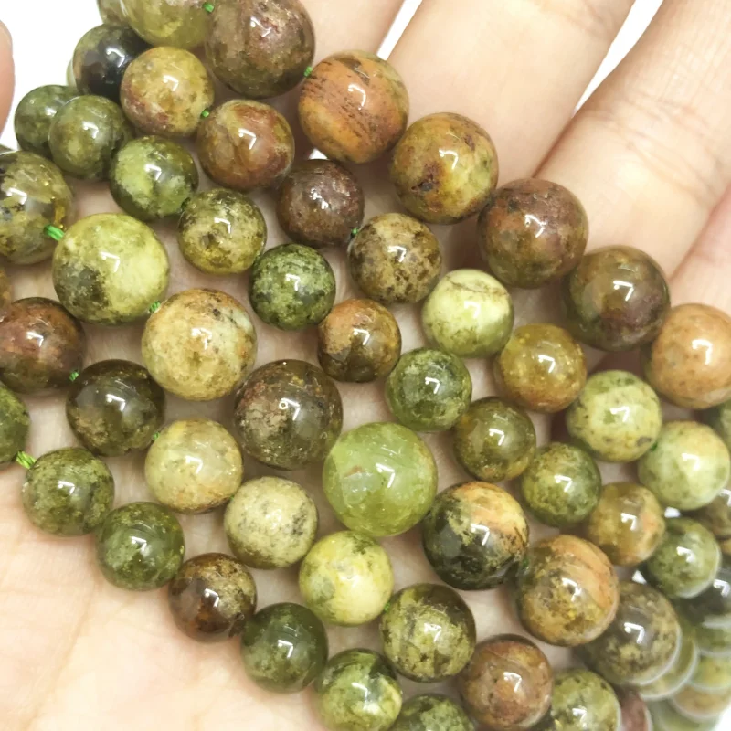 

Natural Green Garnet 100% Stone Quality Loose Round Beads Jewellery Making 6/8/10MM DIY Bracelet Necklace Beading Accessories