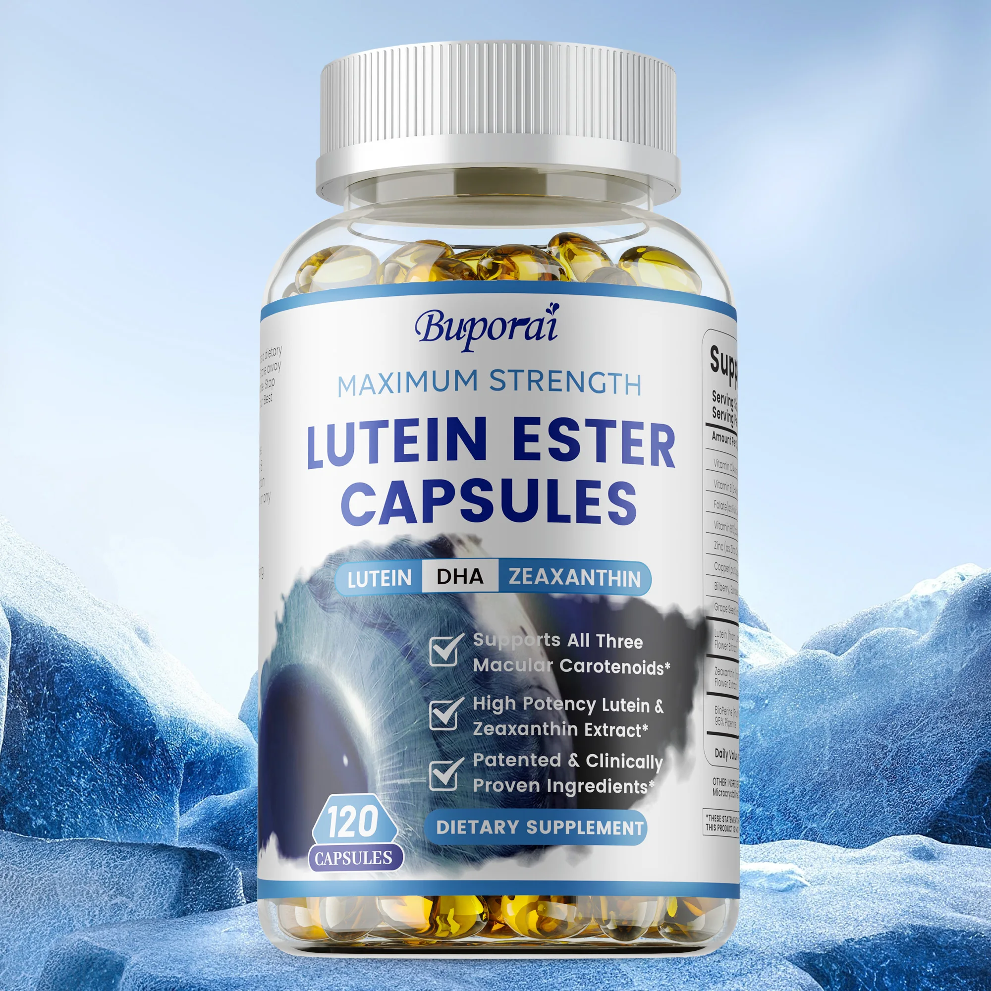 

Капсулы Lutein Ester — антиоксидант, поддерживает здоровье глаз, способствует здоровью зрения, улучшает сухость глаз, без GMO