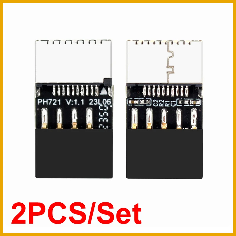2PCS USB C 9PIN Motherboard Adapter,Chassis USB2.0 20P Male to TYPE-E Female TYPE-C Socket，Efficient Sturdy High Speed Connector