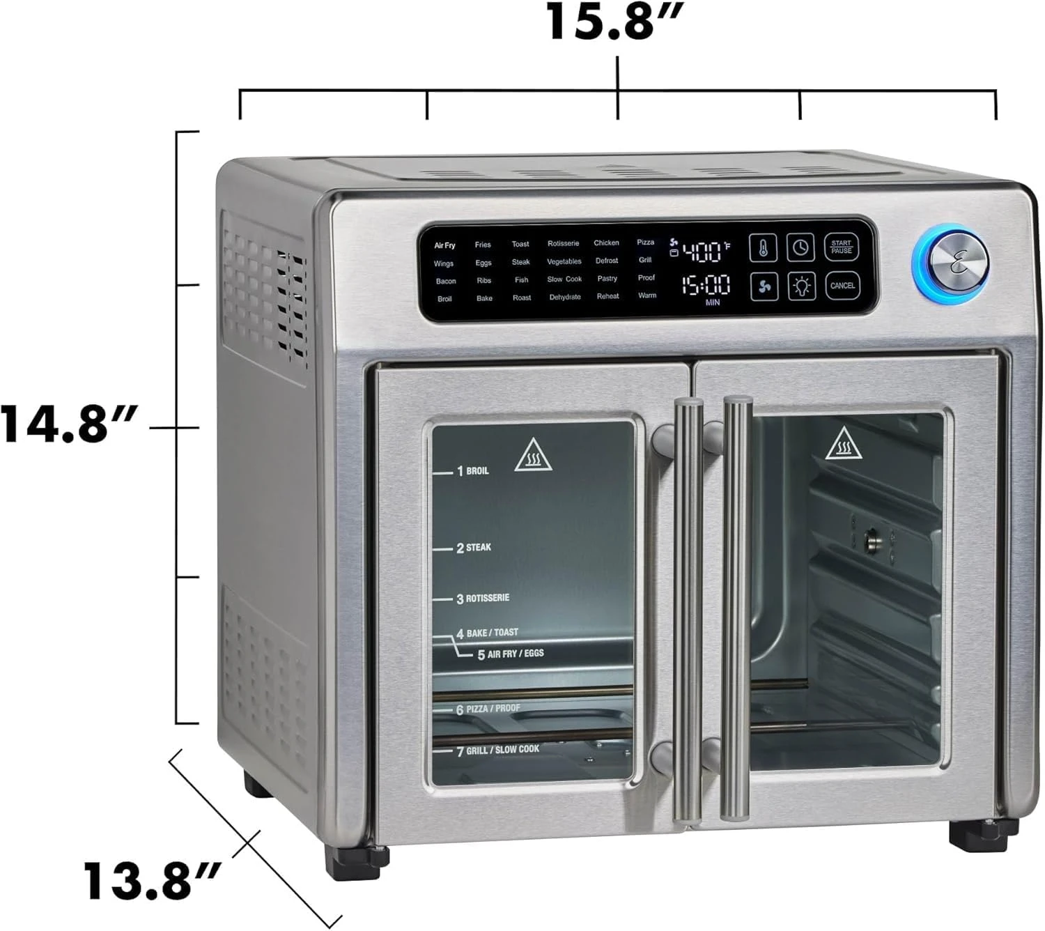 Extra Large French Door Air Fryer Toaster Oven Combo