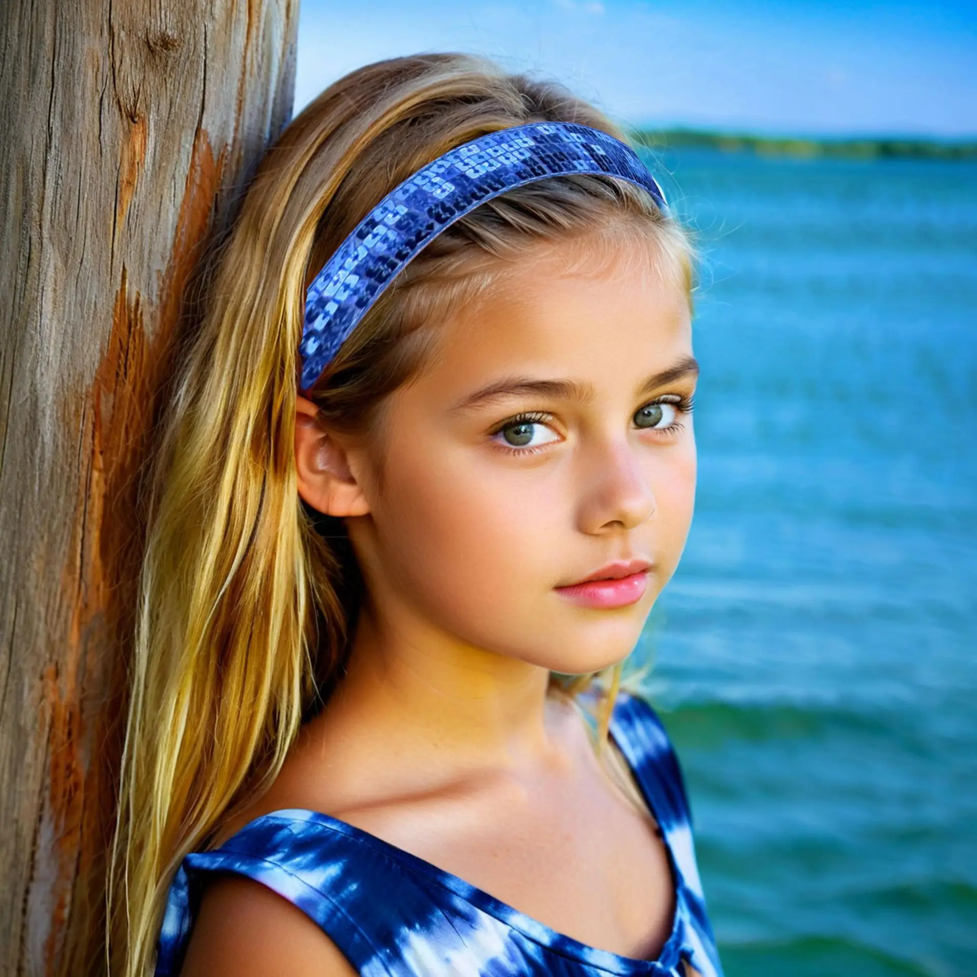 1pc Fashion Sequin Children Dance Hairbands Headband Yoga Headband Women Sports Anti Slip Elastic Headbands Hair Accessories