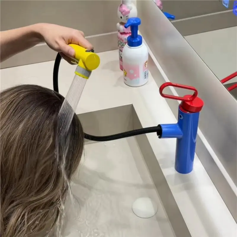 AC88-Colorful Bathroom Sink Faucet With Rotating Lavatory Faucet Hot& Cold Hand Shower Head Basin Faucet Lavotory