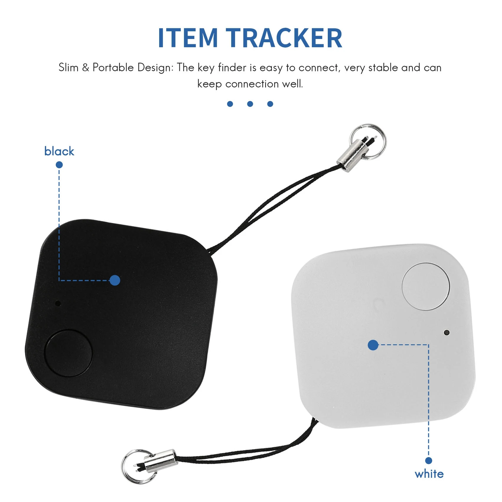 Новый комплект из 2 предметов для поиска ключей, ультратонкий Bluetooth Smart Lost Item Tracker со сменной батареей для багажа, кошельков