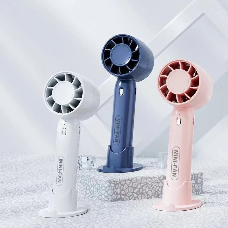 タービンハンドヘルドファン-ベース付き小型ファン-usb充電式ミニデスクトップファン