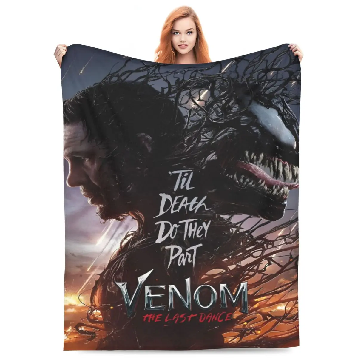 Amazing Gifts Venom 3 The Last Dance 2024 Movie Things Throw Blanket Cozy Micro Fibre Throw Blanket